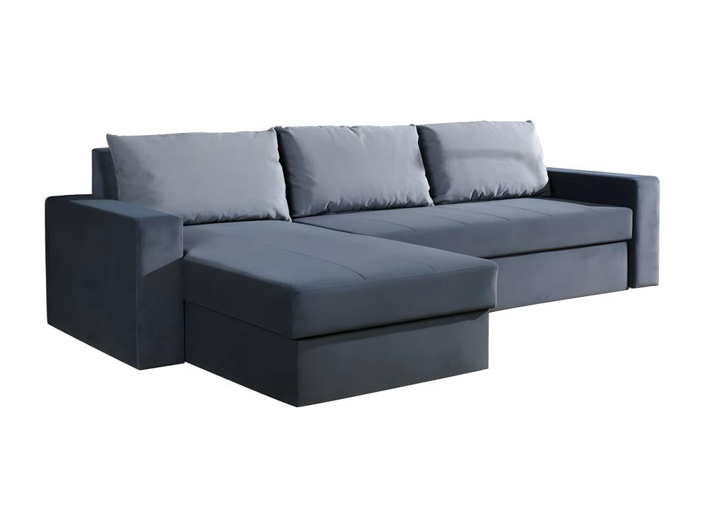 Meublita 111 Grey Corner Sofa with Sleeping Function and Bedding Box, 234x156x82cm