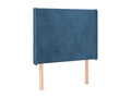Headboard with wings, Dark blue, 83x16x118/128 cm, Velvet