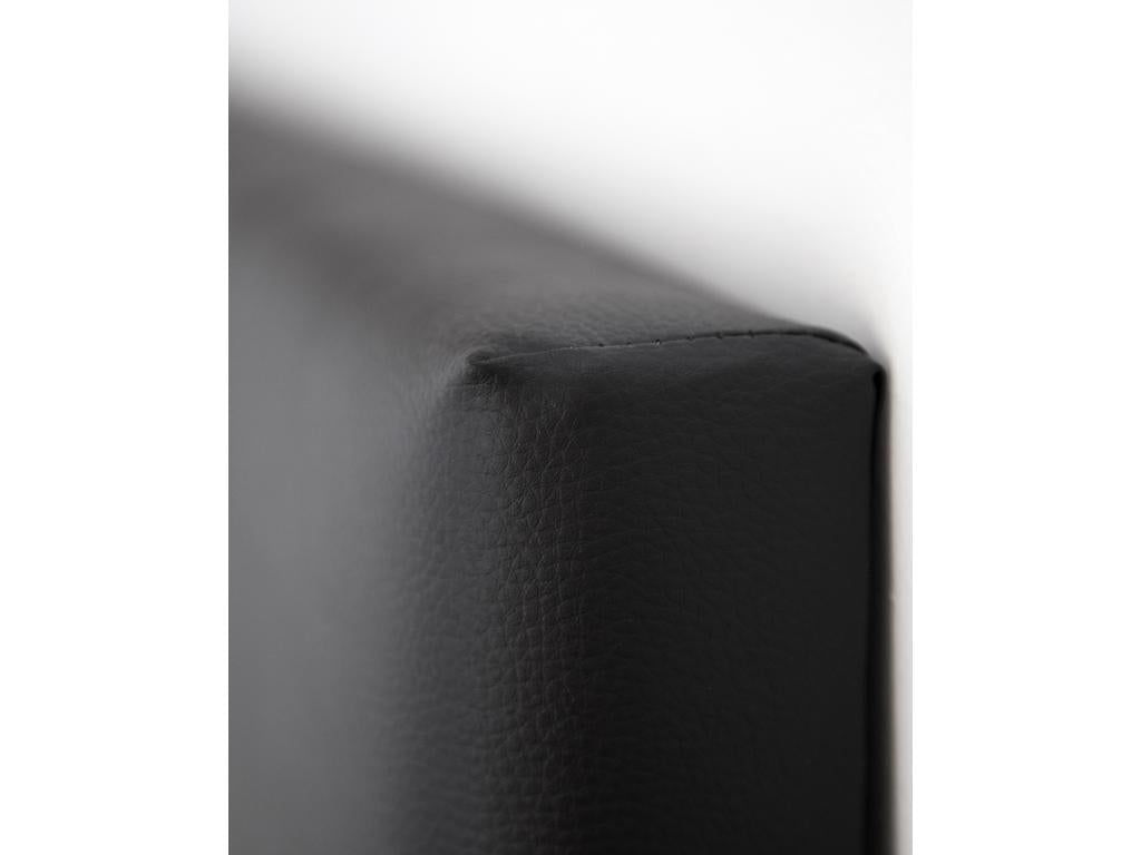 Faux leather headboard with black buttons, 150x80cm - Vertchez