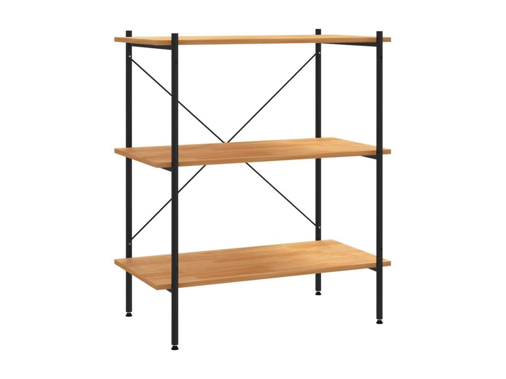 3-tier shelf, black and oak, 80x40x92 cm