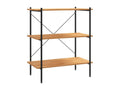 3-tier shelf, black and oak, 80x40x92 cm