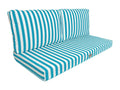 Removable garden furniture cushions 100x50cm - Turquoise Stripe