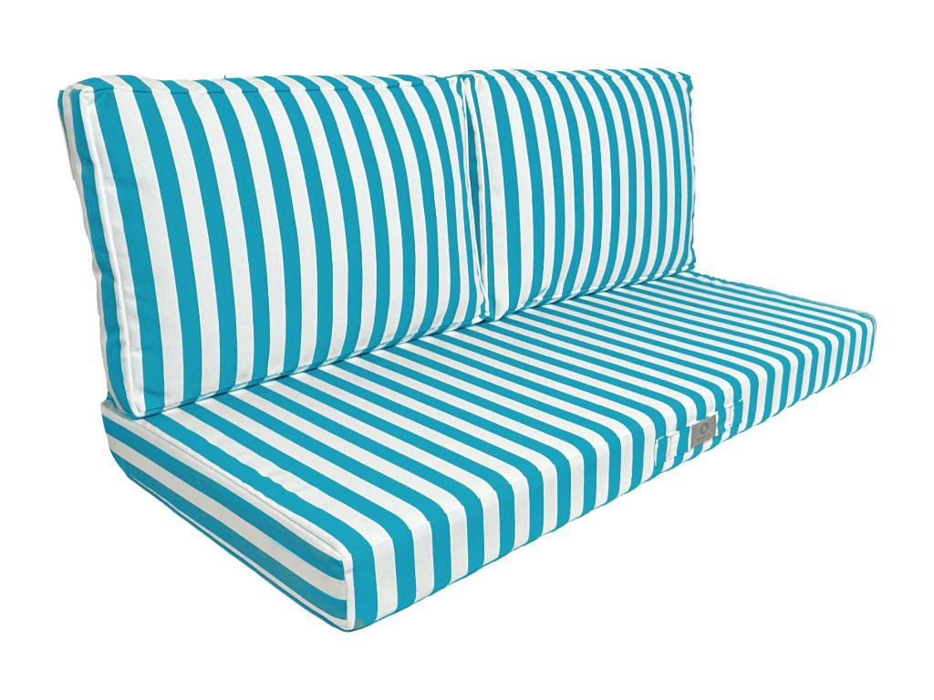 Removable garden furniture cushions 100x50cm - Turquoise Stripe