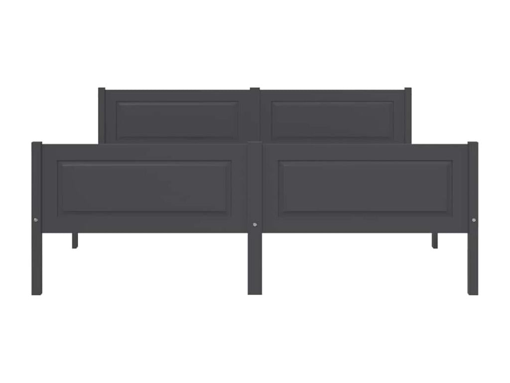 Bed frame without mattress, solid pine wood, grey, 120x200 cm