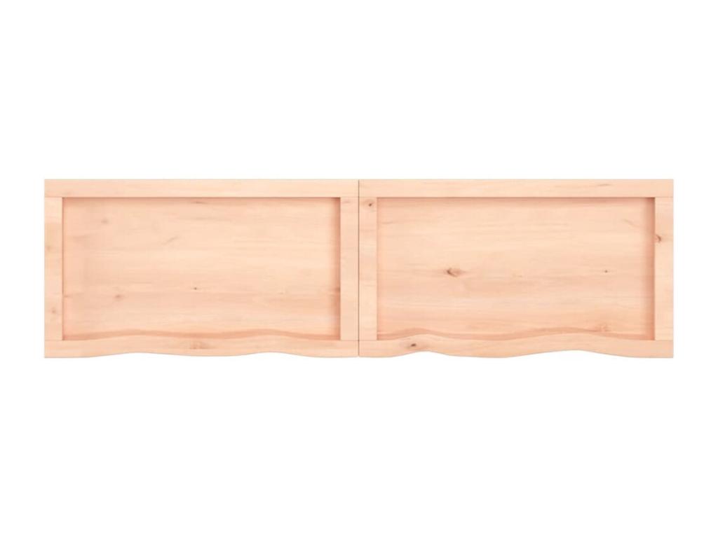 Wall shelf 140x40x2-6 cm solid untreated oak wood