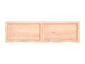 Wall shelf 140x40x2-6 cm solid untreated oak wood