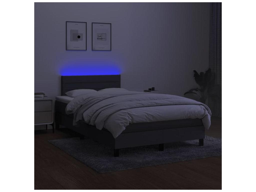 Bed base in Vertchez with bed and mattress and LED light, dark grey, 120x200