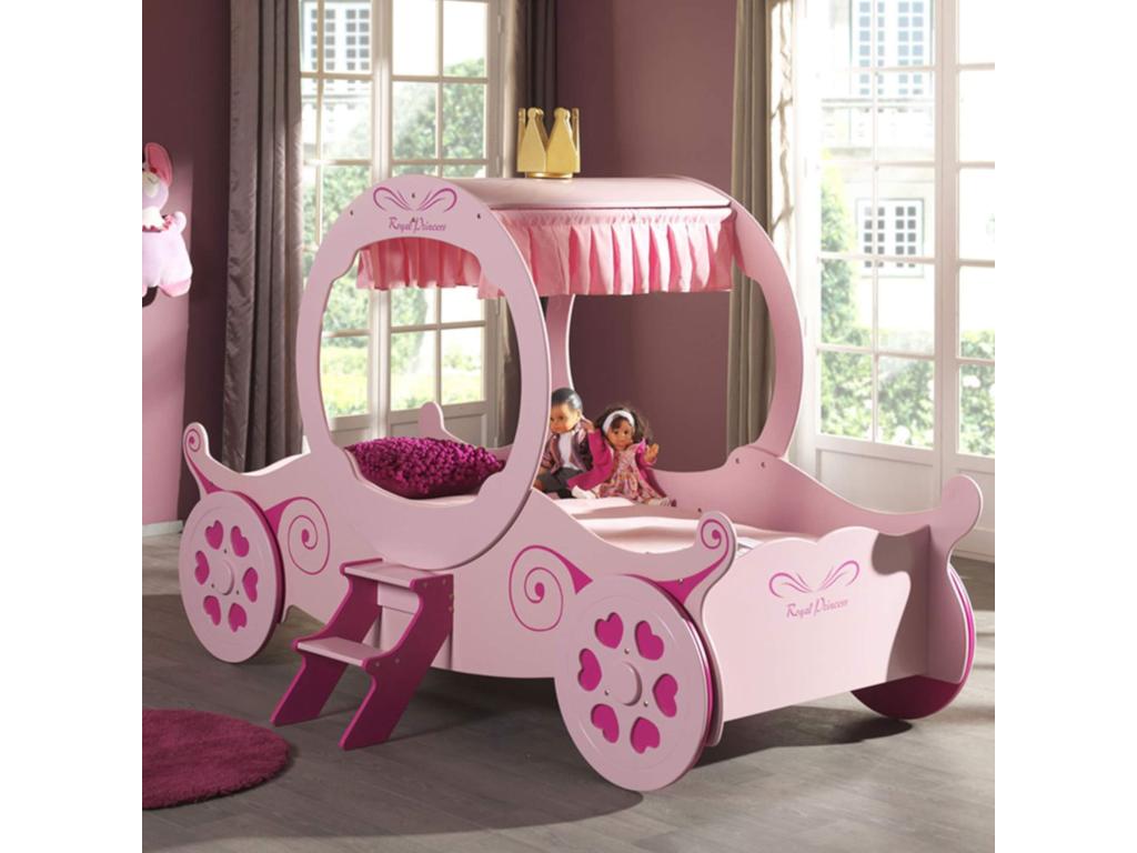 Carriage Pink Children's Bed 90x200