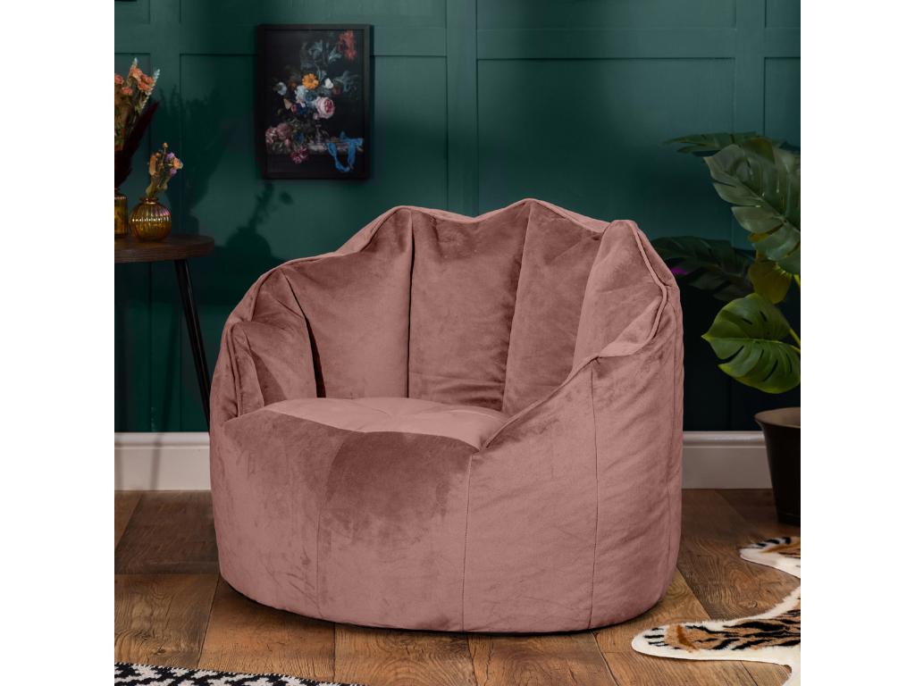 Pink velvet pouf/armchair - SIRENA
