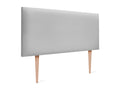 Vertchez Smooth Faux Leather Headboard 95x105cm with Legs for 90cm Beds - Light Grey