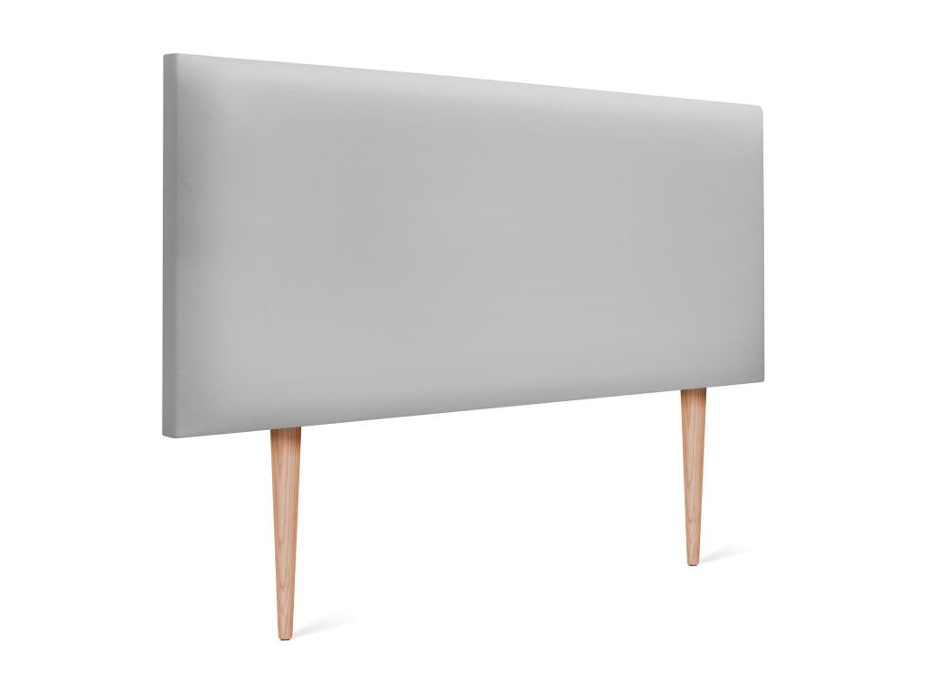 Vertchez Smooth Faux Leather Headboard 95x105cm with Legs for 90cm Beds - Light Grey