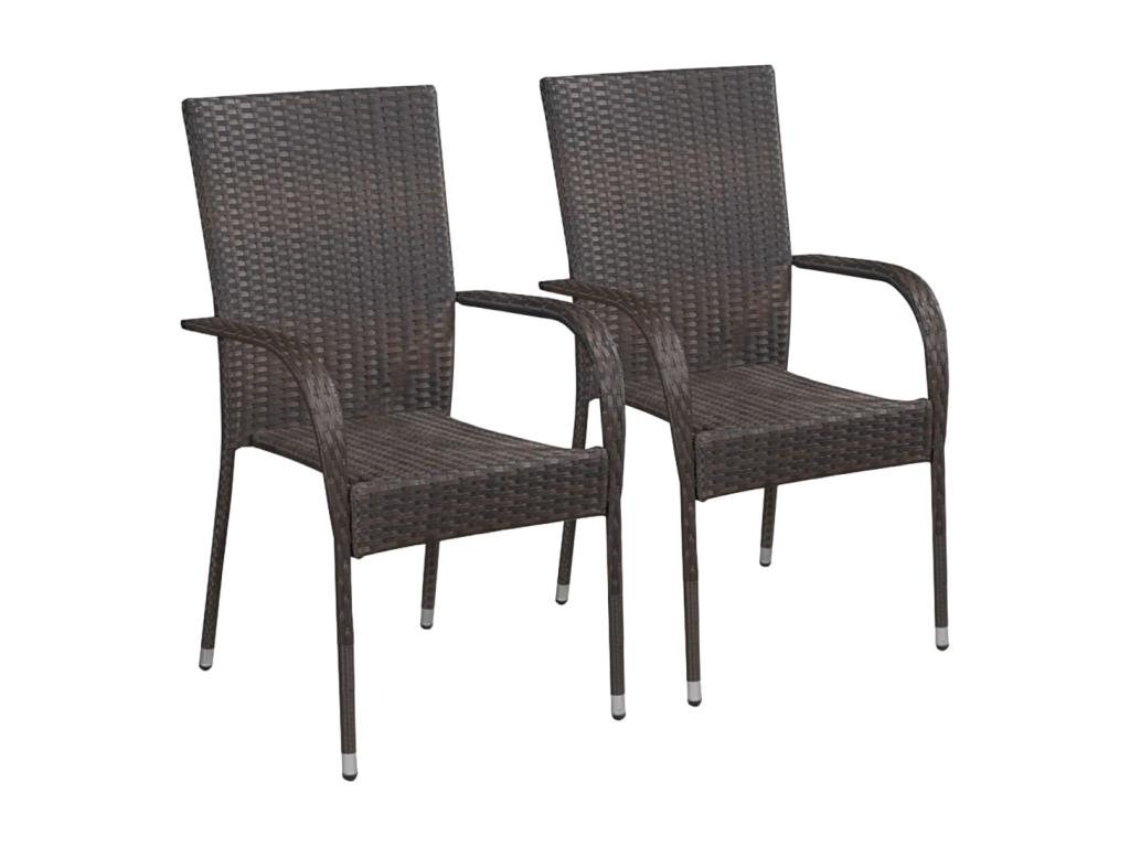 3-piece garden dining set, brown