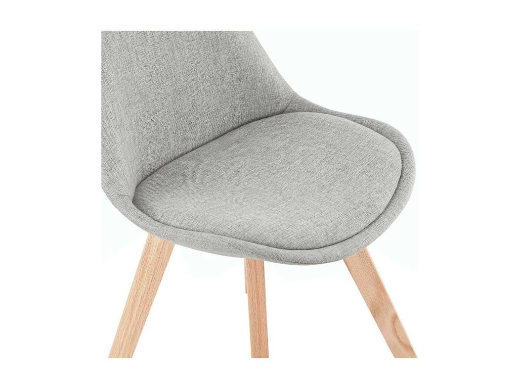 Designer Chair in Green Fabric, 82cm, Grey/Natural