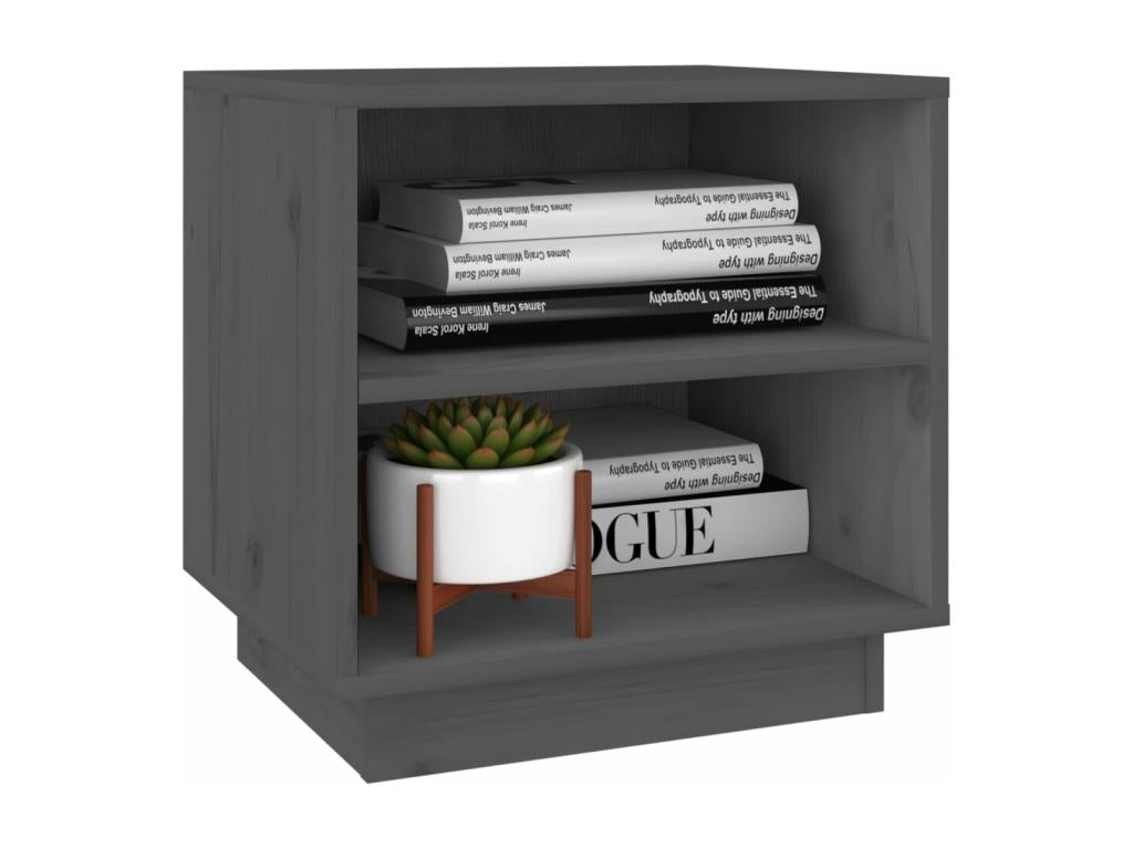 2-piece bedside tables, grey, 40x34x40 cm, solid pine wood