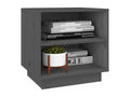 2-piece bedside tables, grey, 40x34x40 cm, solid pine wood