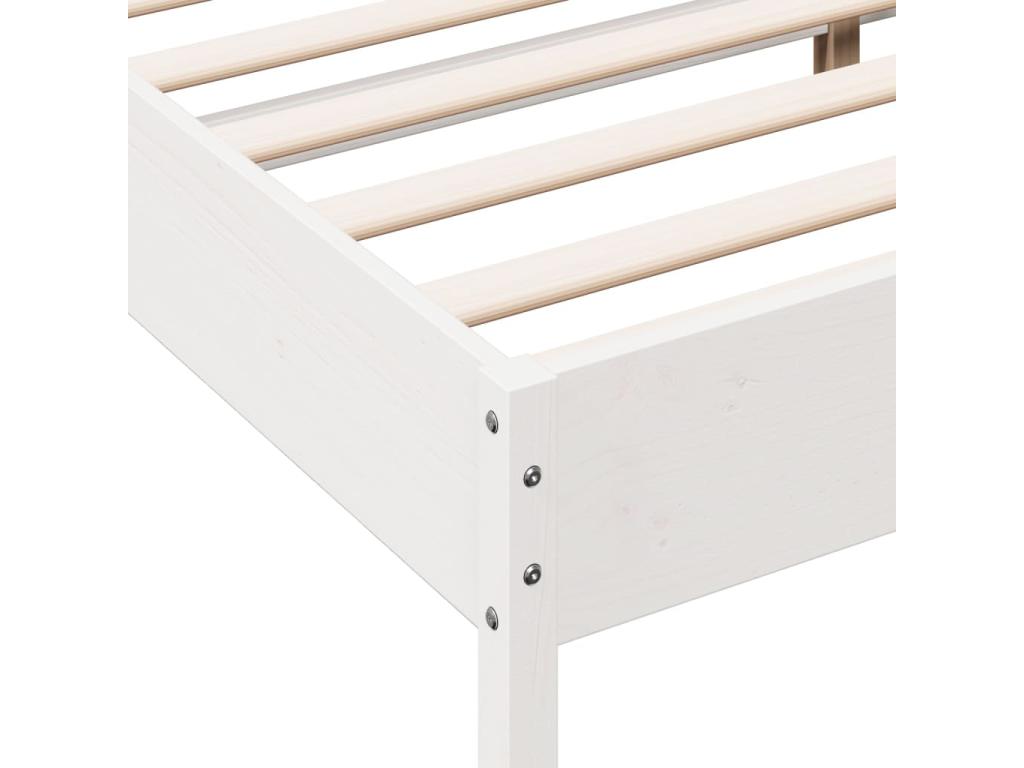 White bed frame 140x190 solid pine wood