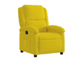 Yellow velvet reclining armchair