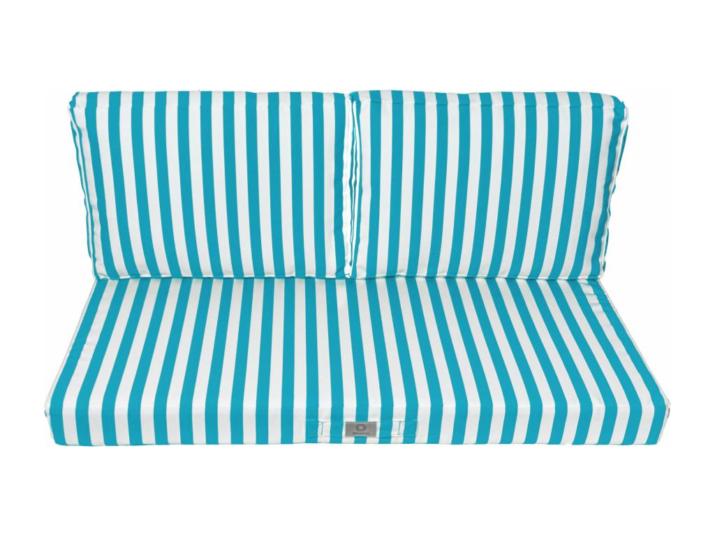 Removable garden furniture cushions 100x50cm - Turquoise Stripe