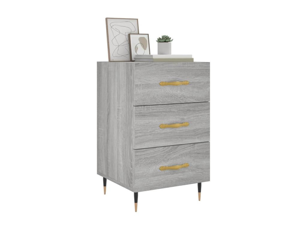 Vertchez bedside table, grey, 40x40x66 cm, engineered wood