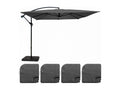 3x3m cantilever parasol and 4 fillable grey aluminum slabs - Vertchez
