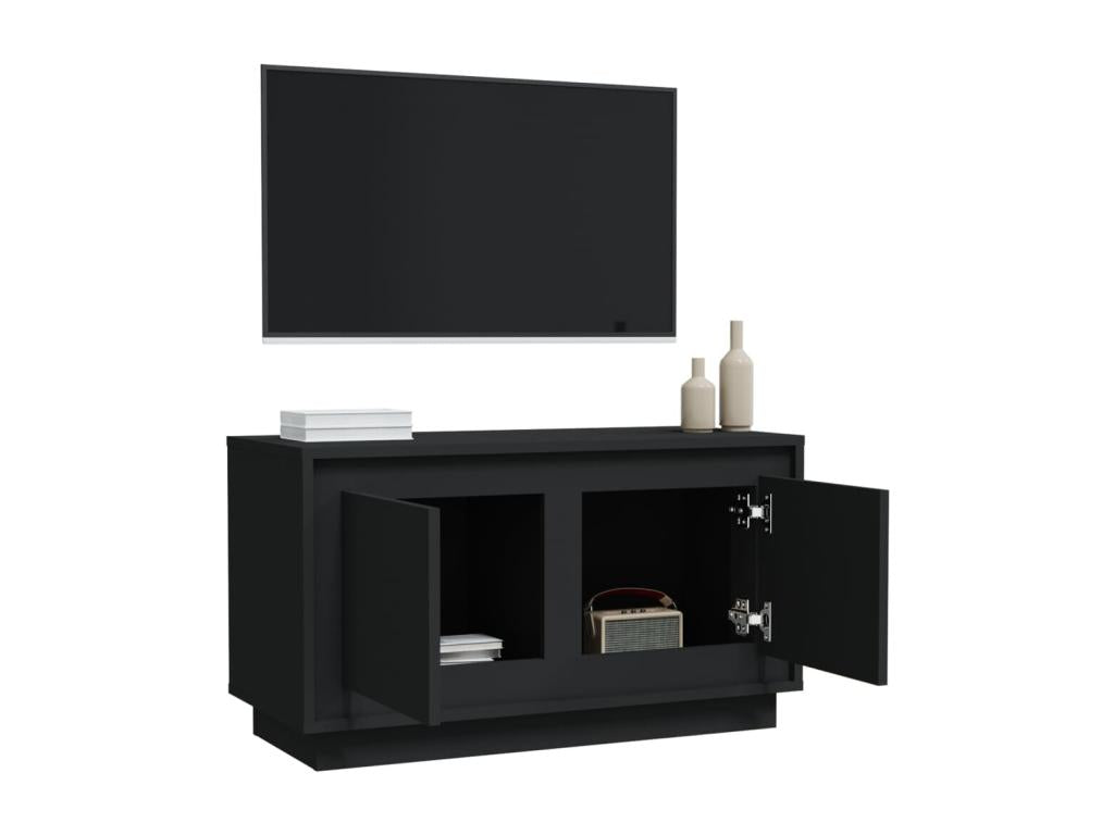 Black TV stand 80x35x45 cm engineered wood