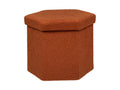 Folding pouf and storage chest in terry cloth amber