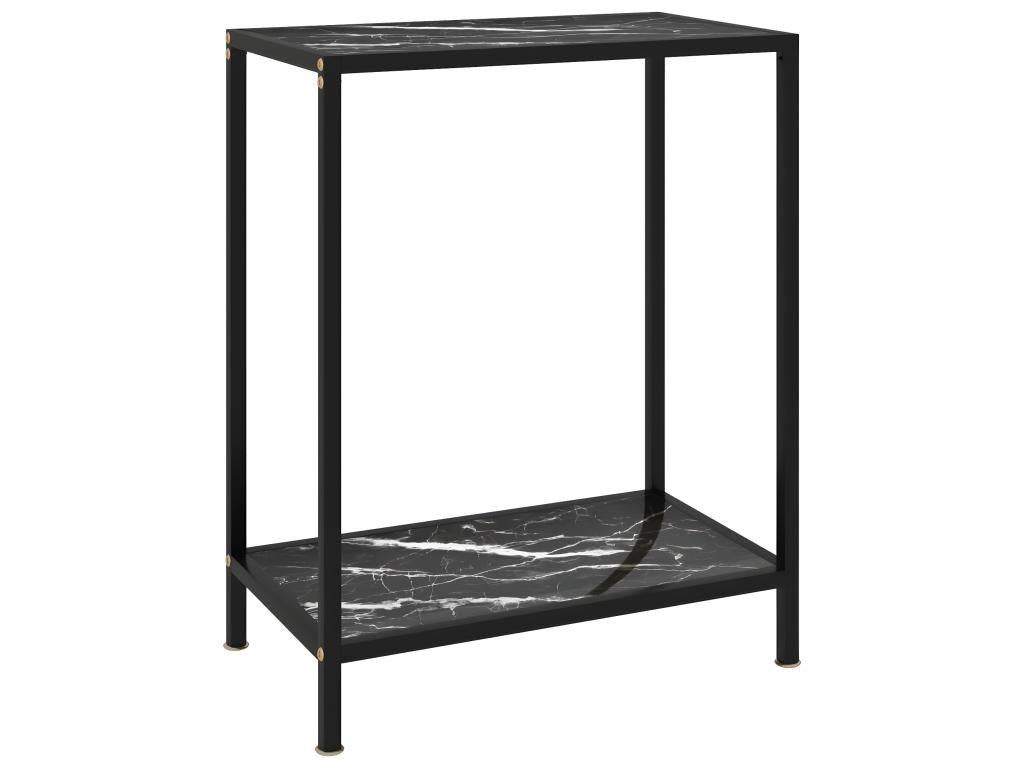 Black console table, 60x35x75 cm, tempered glass