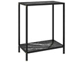 Black console table, 60x35x75 cm, tempered glass