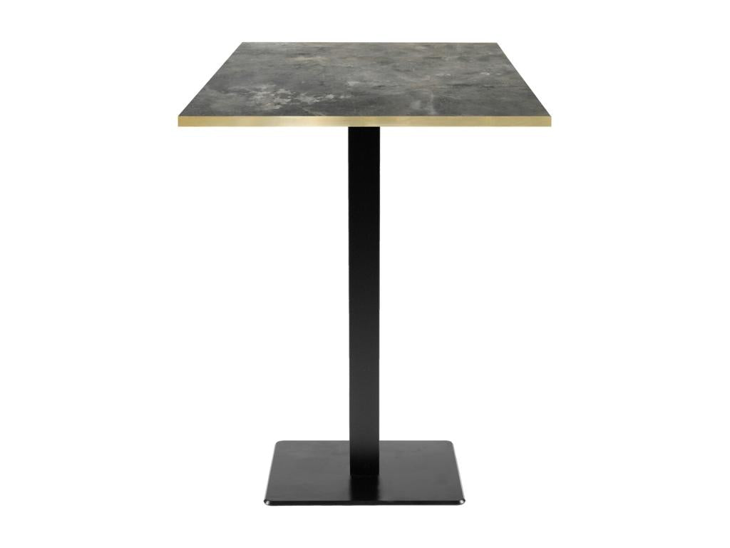 Standing table 60x60cm - Vertchez model, metallic stone finish with brass edges