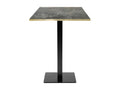 Standing table 60x60cm - Vertchez model, metallic stone finish with brass edges