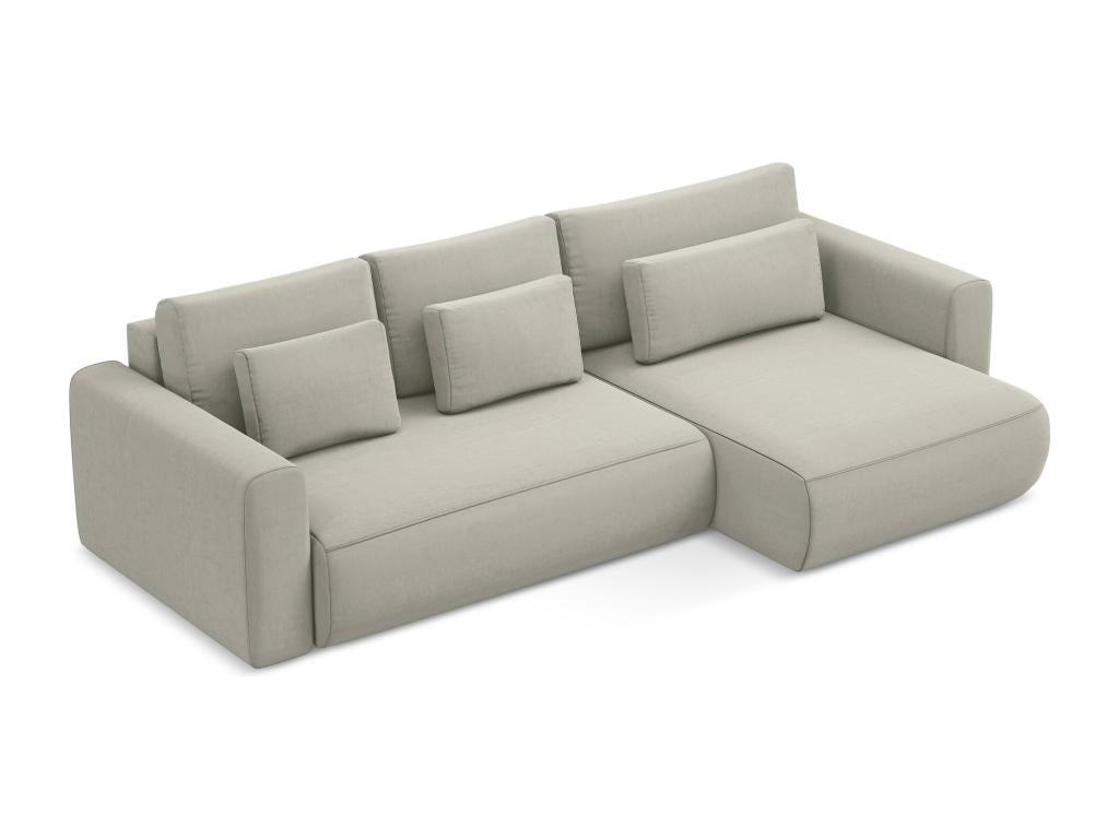 3-seater right-hand corner sofa bed in velvet - Vertchez