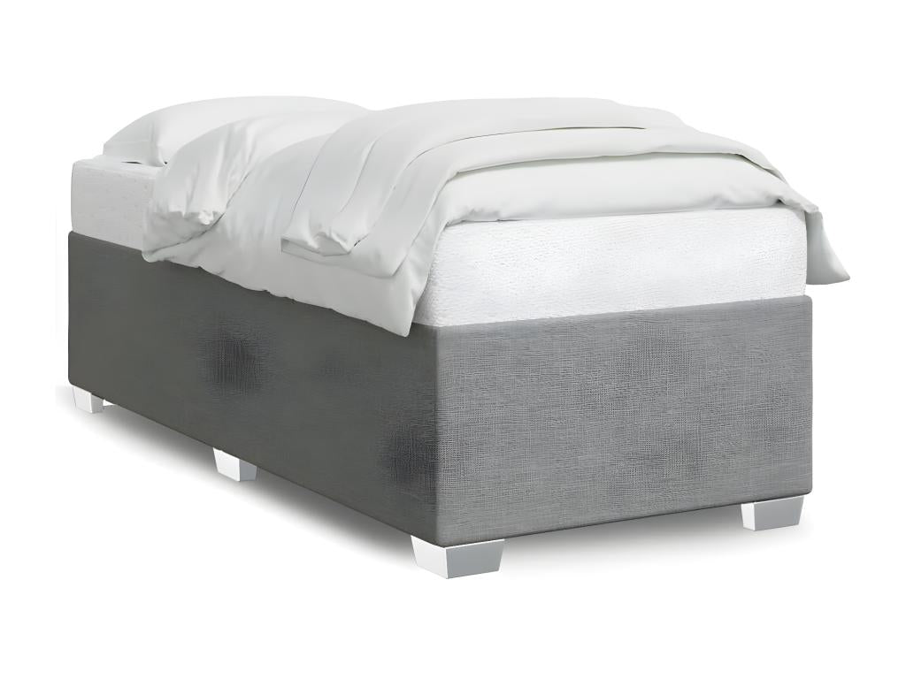 Light Grey Bed Frame 100x200 cm Fabric