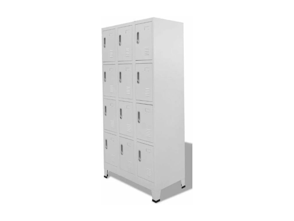 Vertchez 12-Door Grey Metal Office Cabinet