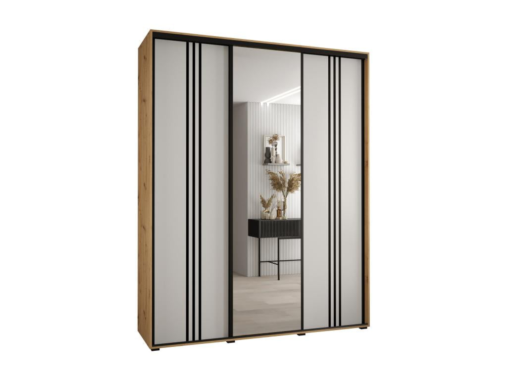 Meublita 7 Sliding Door Wardrobe 235.2/200/45 3 Doors Meublita/White/Black