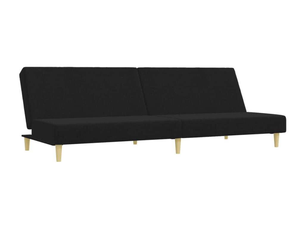 2-piece black fabric sofa set