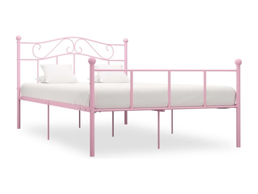 Pink Metal Bed Frame 120x200 cm