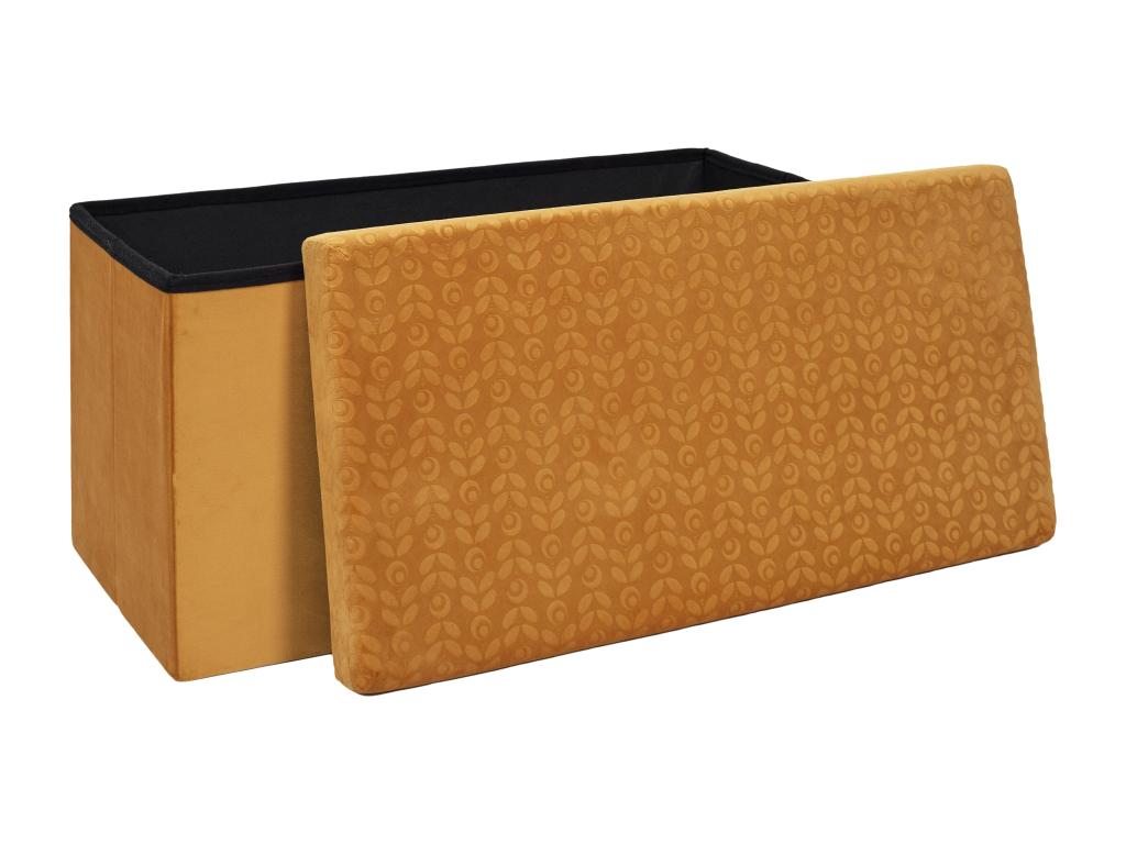 Retro Mustard Folding Bench with Storage Chest