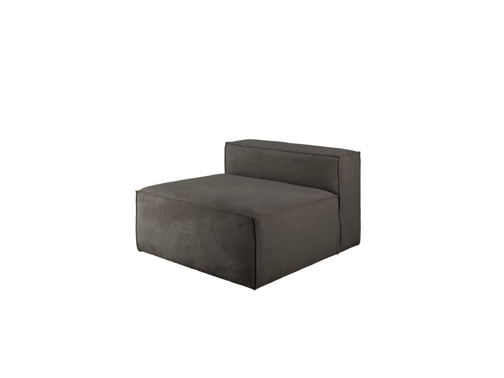 Armchair in dark grey corduroy, 110x90cm