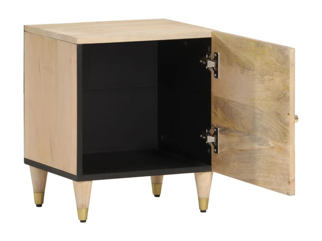 2-piece bedside tables, 40x33x46 cm, solid mango wood