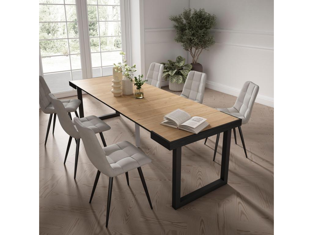 Extendable console table 260cm, seats 12, solid wood legs