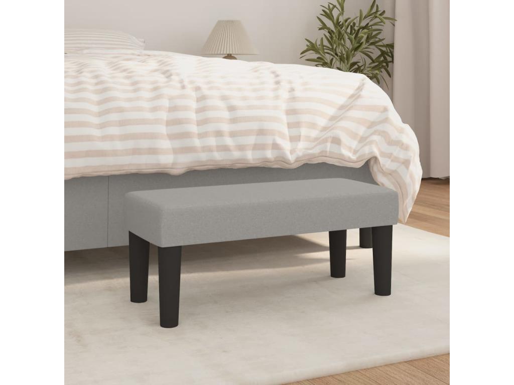 Light Grey Bench 70x30x30 cm Fabric