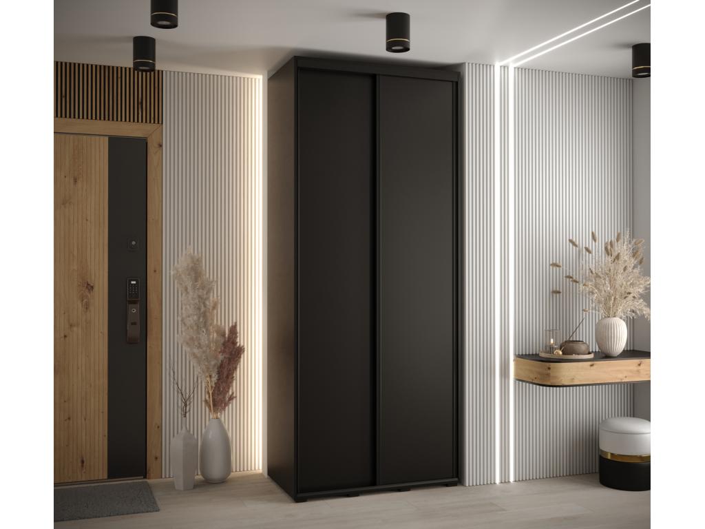 Vertchez 1 Sliding Door Wardrobe 235.2/120/60 2 Doors Black/Black/Black