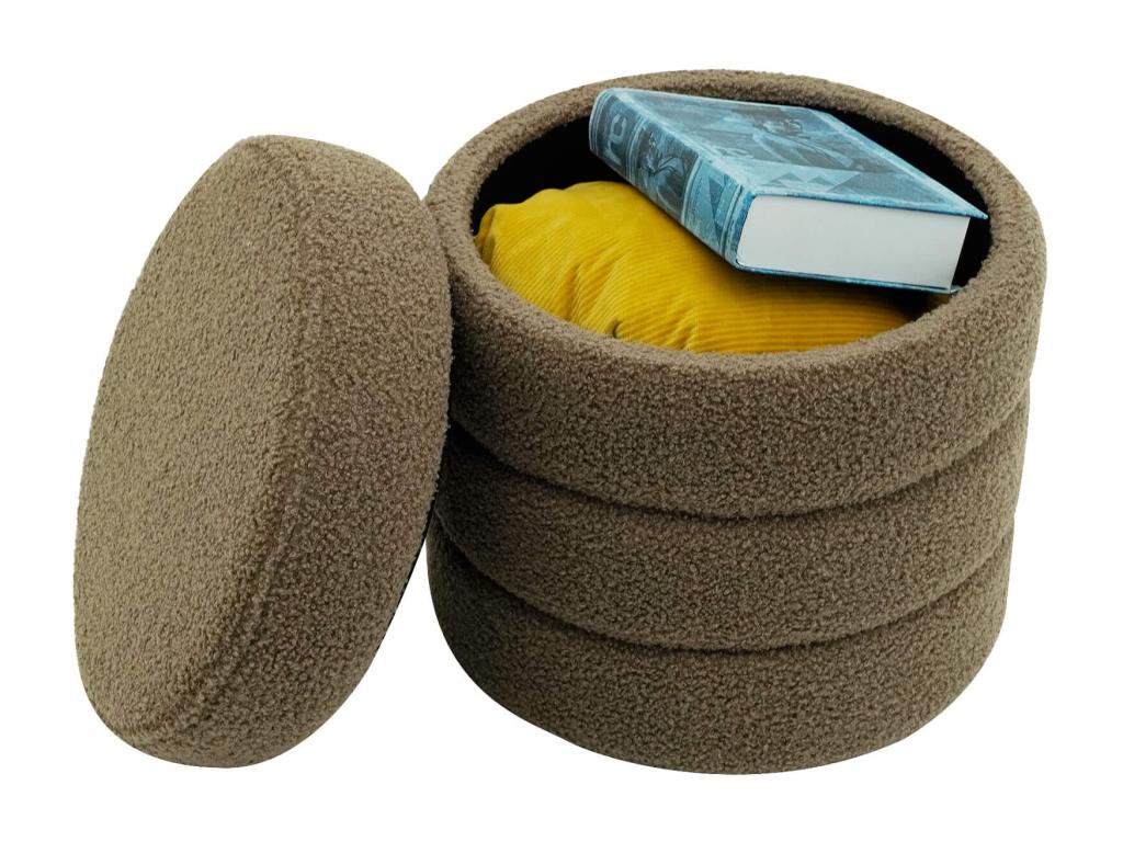 Vertchez storage pouf, 40x37x37 cm, modern polyester and MDF fabric