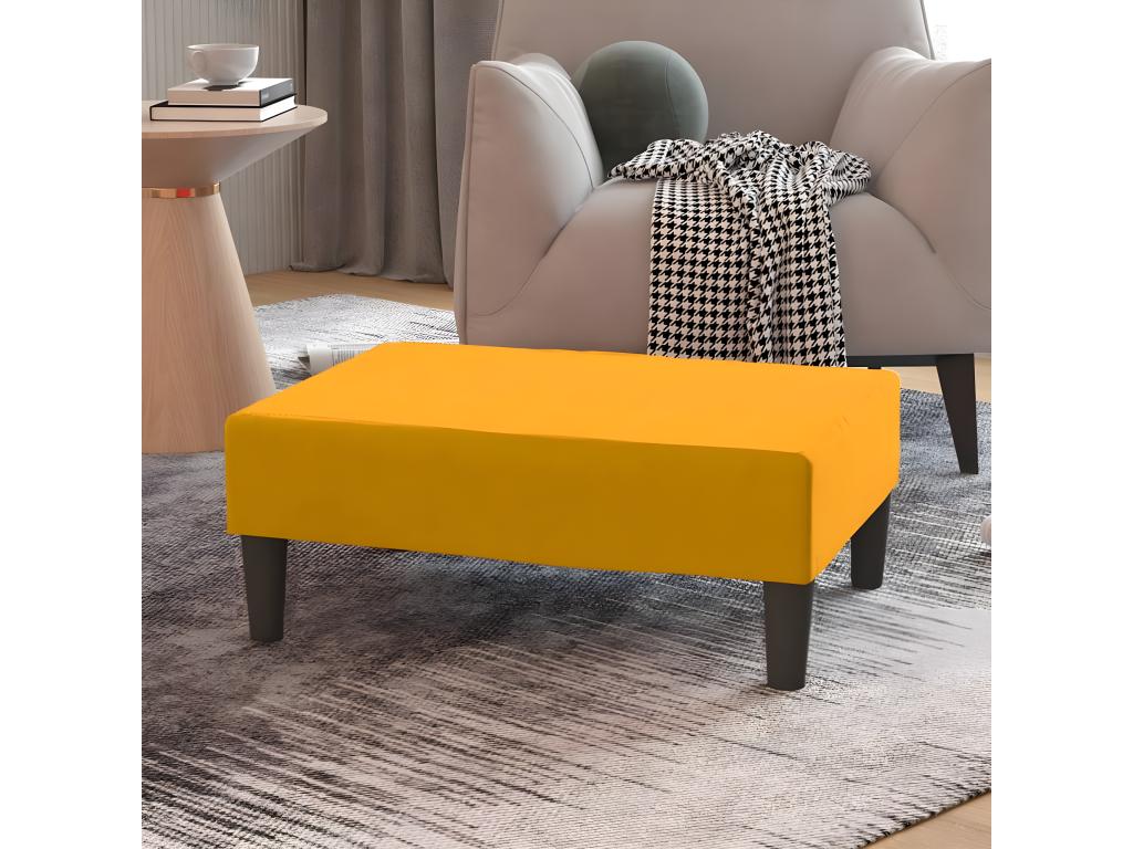 Yellow Footrest 78x56x32 cm Velvet