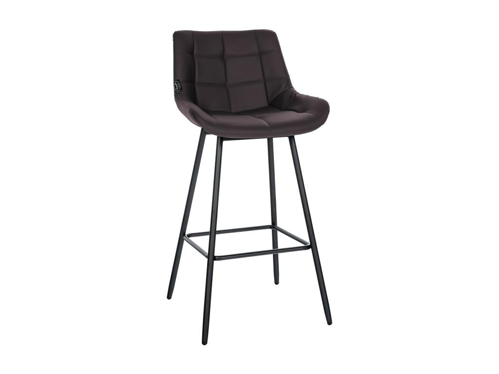 Bar stool - Faux leather / Metal - Brown - Vertchez