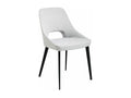 Vertchez white fabric chair with black steel legs - Set of 2 - Vertchez color 53
