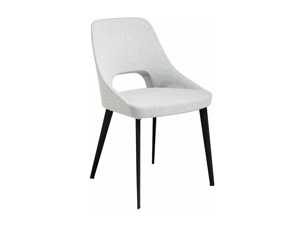 Vertchez white fabric chair with black steel legs - Set of 2 - Vertchez color 53