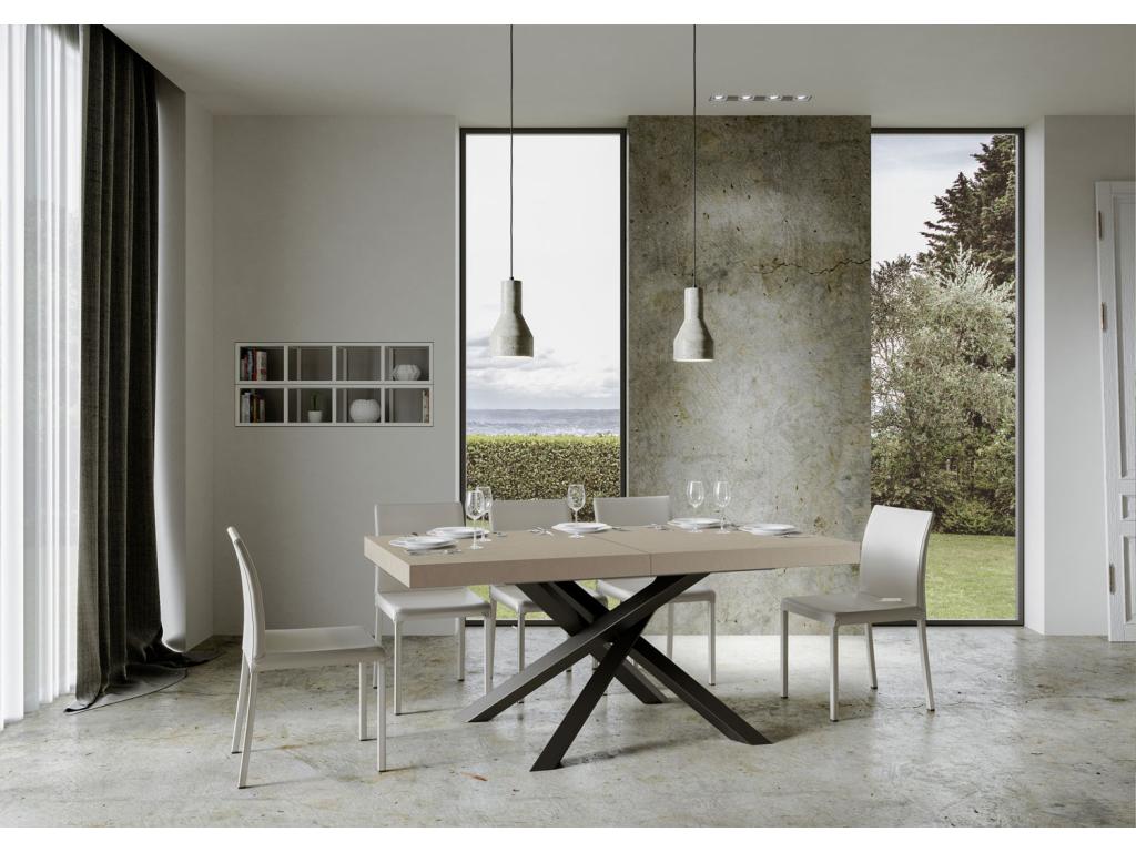 Extendable table 90x160/420 cm Flantis cashmere anthracite legs