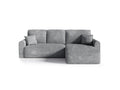 Valentin 4-seater reversible corner sofa bed with storage, curly gray
