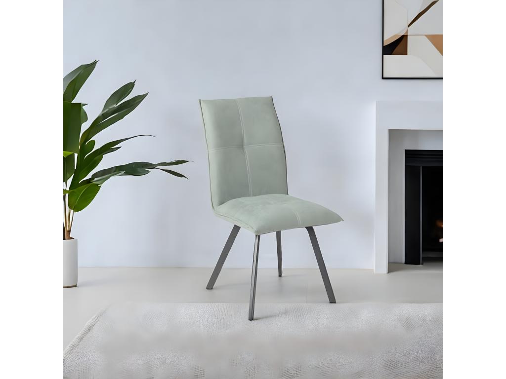 Vertchez - Set of 4 Fabric Chairs in Aqua Green